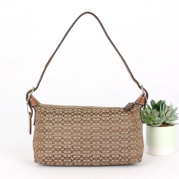 Coach Vintage Y2K Demi Baguette Signature Monogram Shoulder Bag - Picture 3 of 9